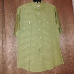 Orvis Sporting Traditions Green Plaid Short Sleeve Button Up Shirt Large L